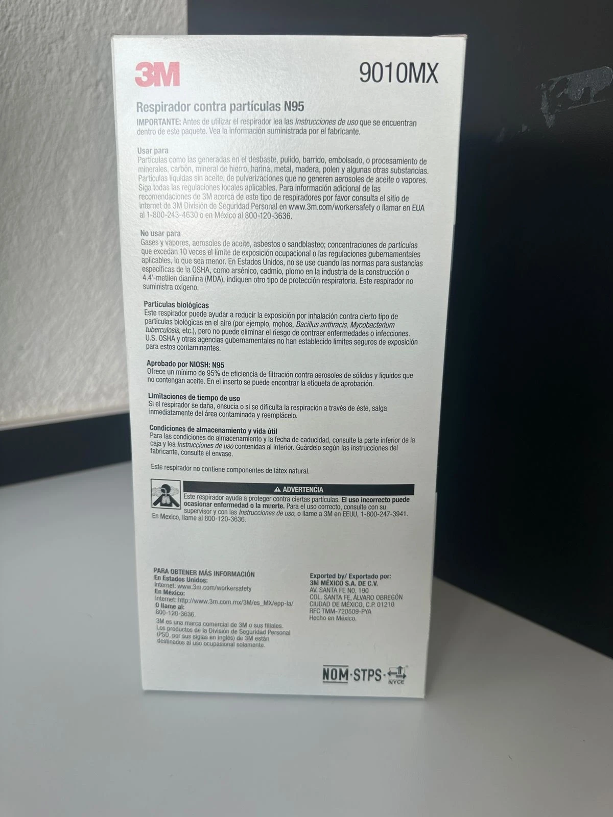 Cubrebocas, Mascarilla N95 , 9010 3M  (caja Con 50 Piezas)