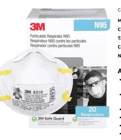 N95 partículas mascarilla 8210, 3 m (paquete de 50)